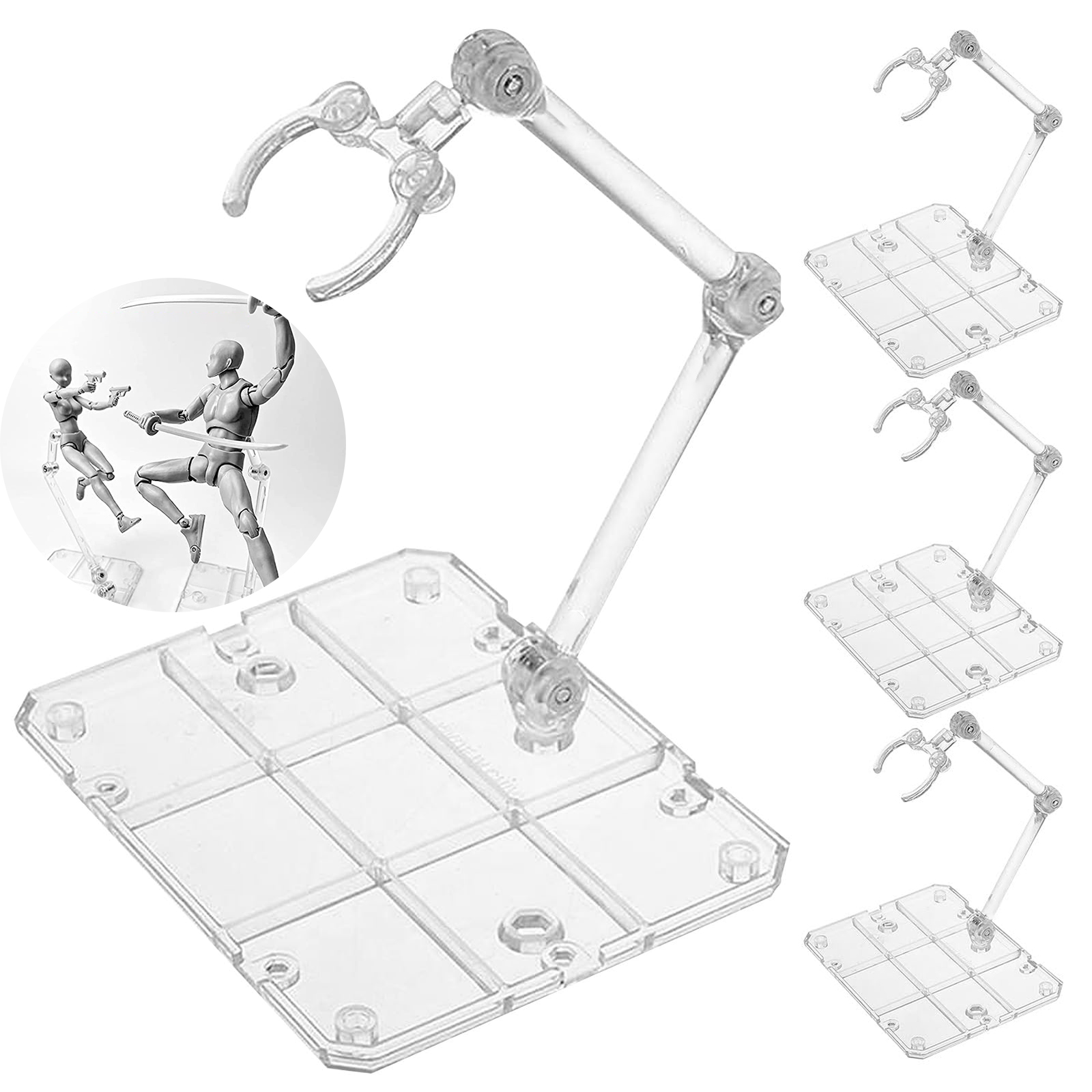 Model Kit Eva - 클리어 액션 피규어 스탠드, 조립 액션