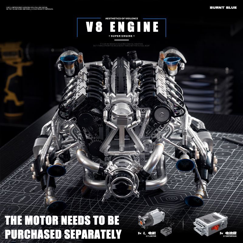 MOC 슈퍼카 V8 엔진 블록 키트-2773개 부품 배 - Model Kit Engine 리뷰 및 가격