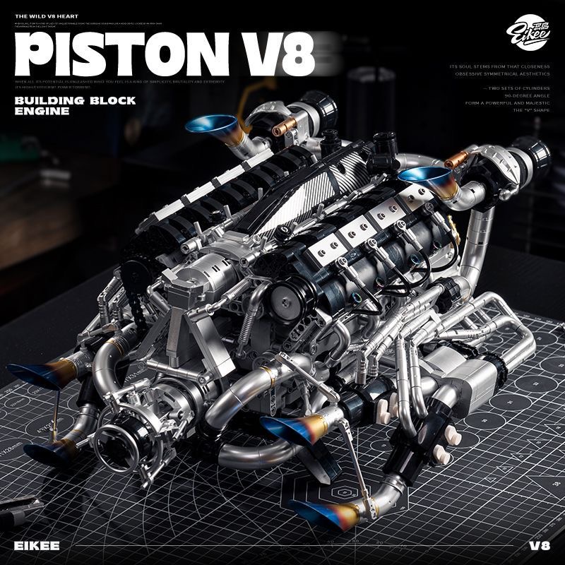 MOC 슈퍼카 V8 엔진 블록 키트-2773개 부품 배 - Model Kit Engine 리뷰 및 가격