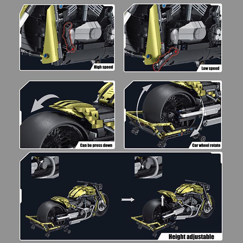 기술 도시 2427pcs Harleyed 오토바이 MO - Model Kit Vespa 리뷰 및 가격
